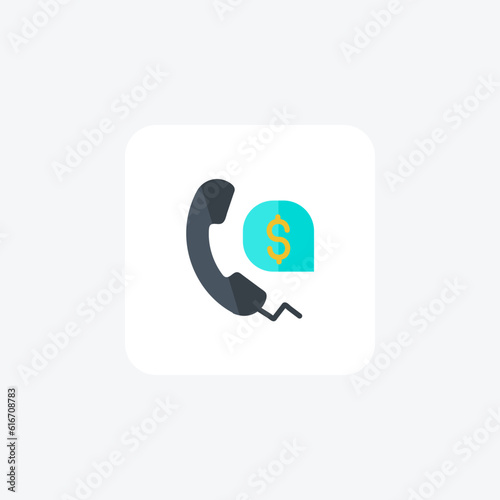 Phone, Payment, Dollar, Message, Bubble Vector Flat Icon