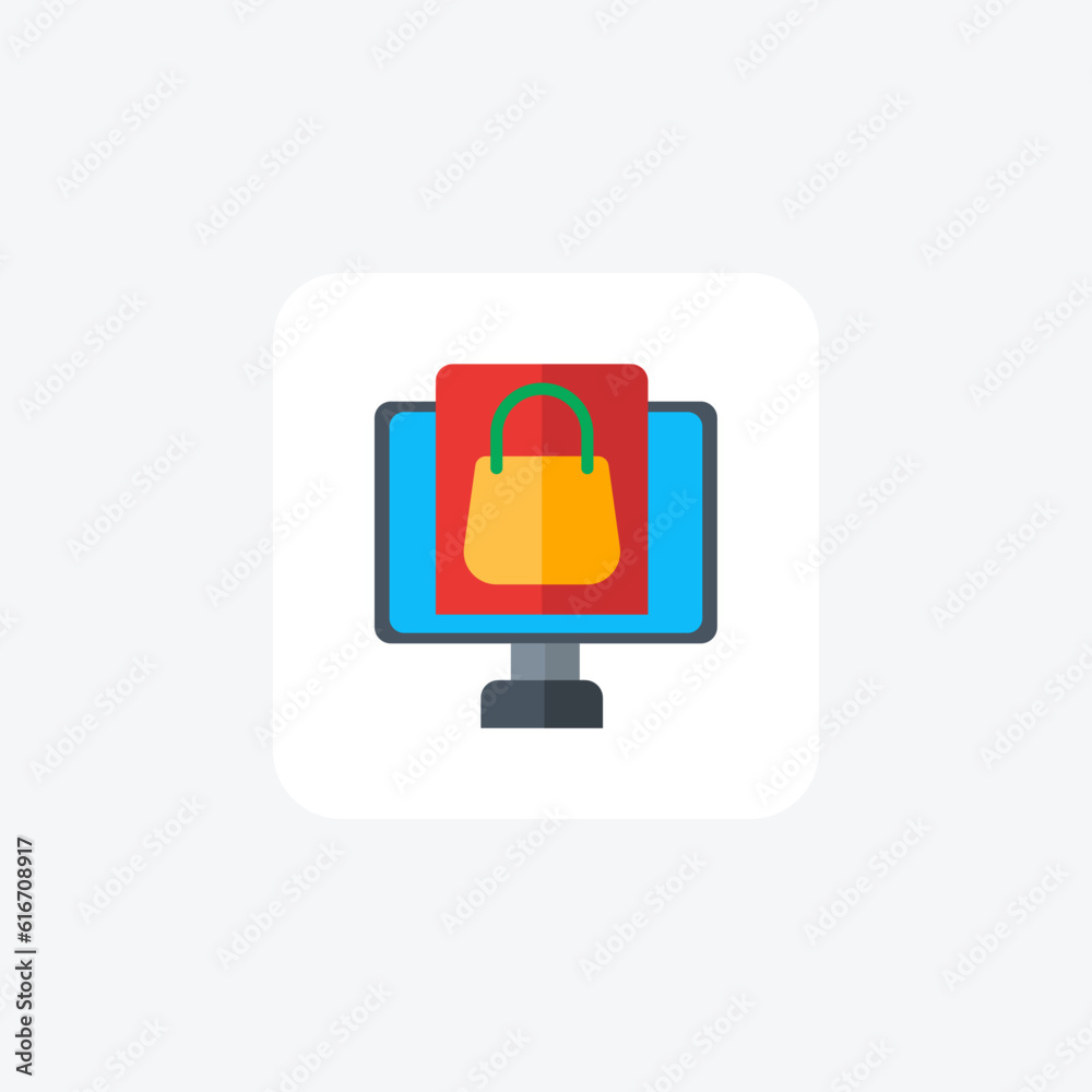 Computer, Locked File Vector Flat Icon Computer, Locked File Vector Flat Icon