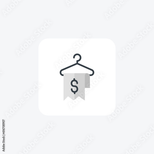 Discount Towel, Dollar, Money, Hanger Vector Flat Icon