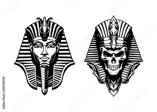 pharaoh hand drawn logo design illustration