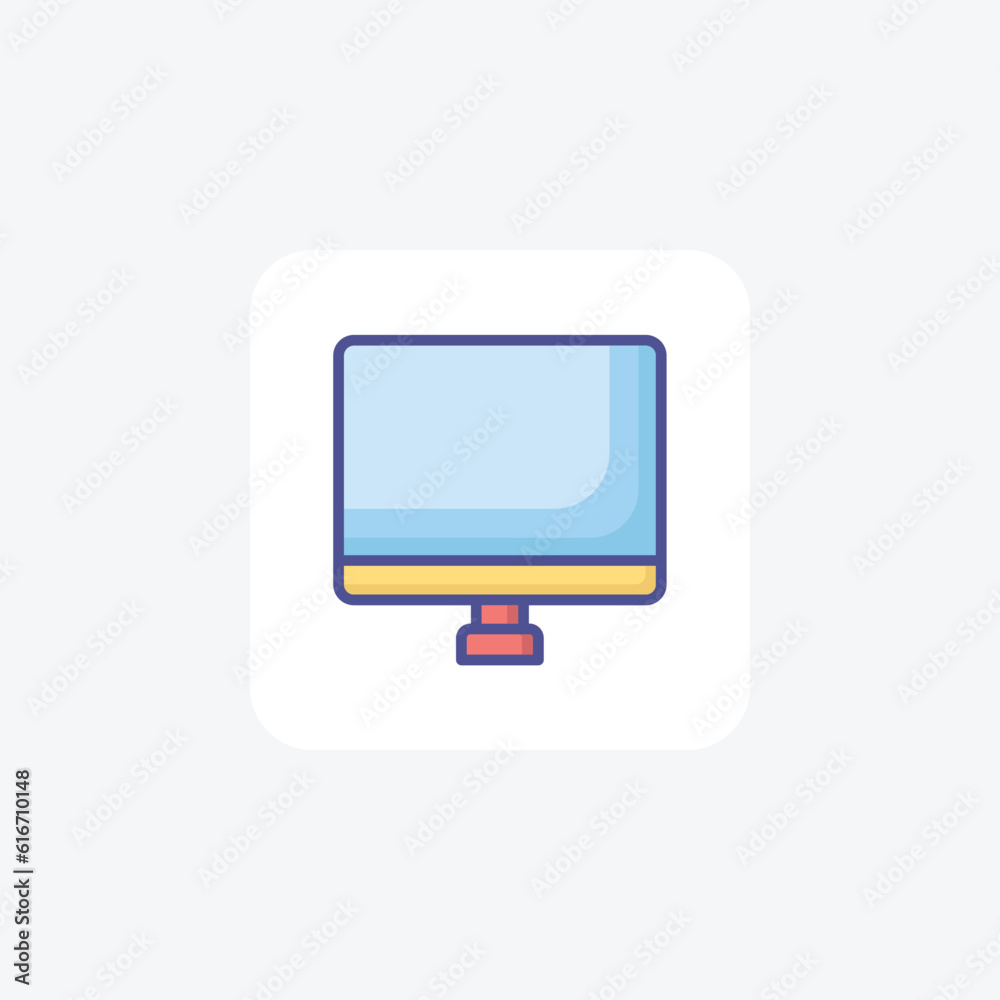 Computer, Lcd, Pc Vector Outline Filled Icon Computer, Lcd, Pc Vector Outline Filled Icon