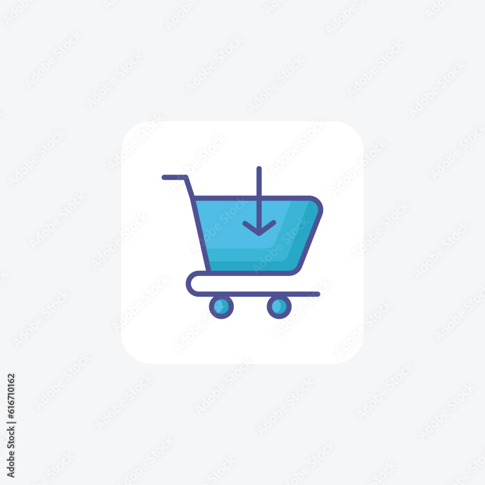 Download Cart Item, Shopping Cart Vector Outline Filled Icon Download Cart Item, Shopping Cart Vector Outline Filled Icon
