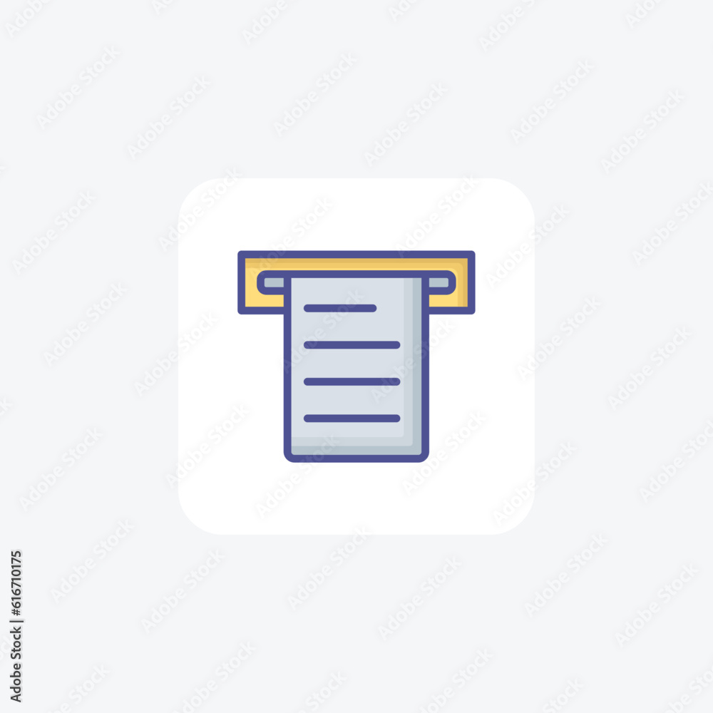 E-Bill, Bill, Invoice Vector Outline Filled Icon E-Bill, Bill, Invoice Vector Outline Filled Icon