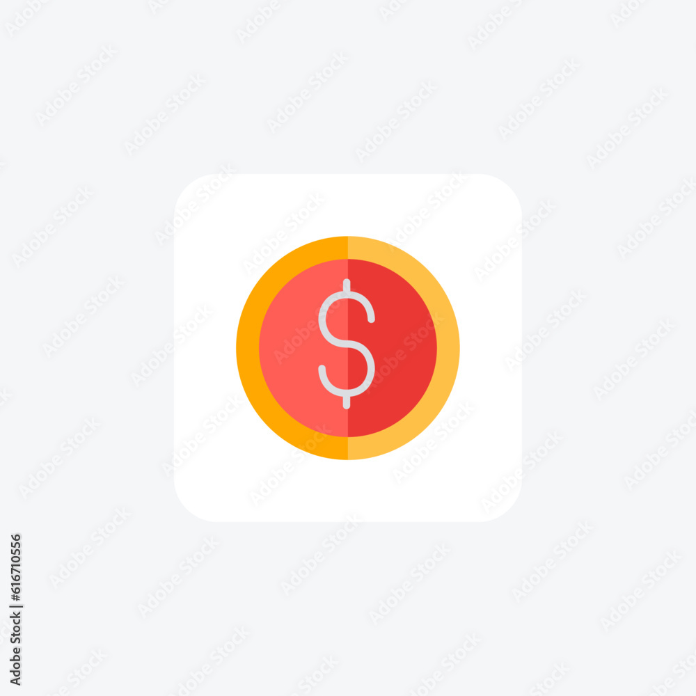 Coin, Money, Dollar, Penny, Cent Vector Flat Icon Coin, Money, Dollar, Penny, Cent Vector Flat Icon