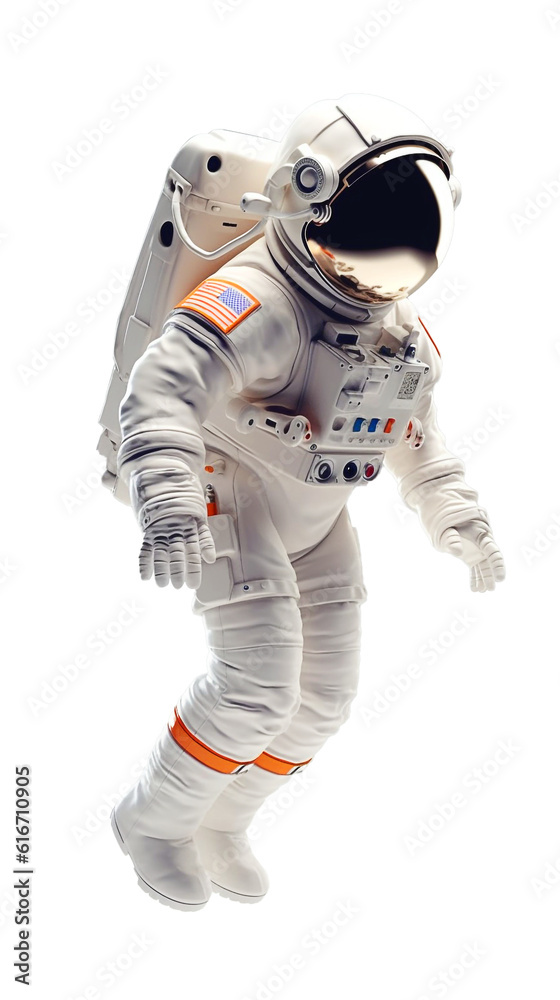 Isolated  floating astronaut.