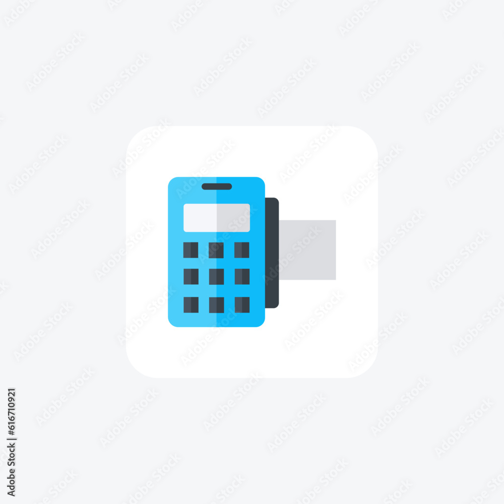 Reciept Printer, Reciept Machine Vector Flat Icon Reciept Printer, Reciept Machine Vector Flat Icon