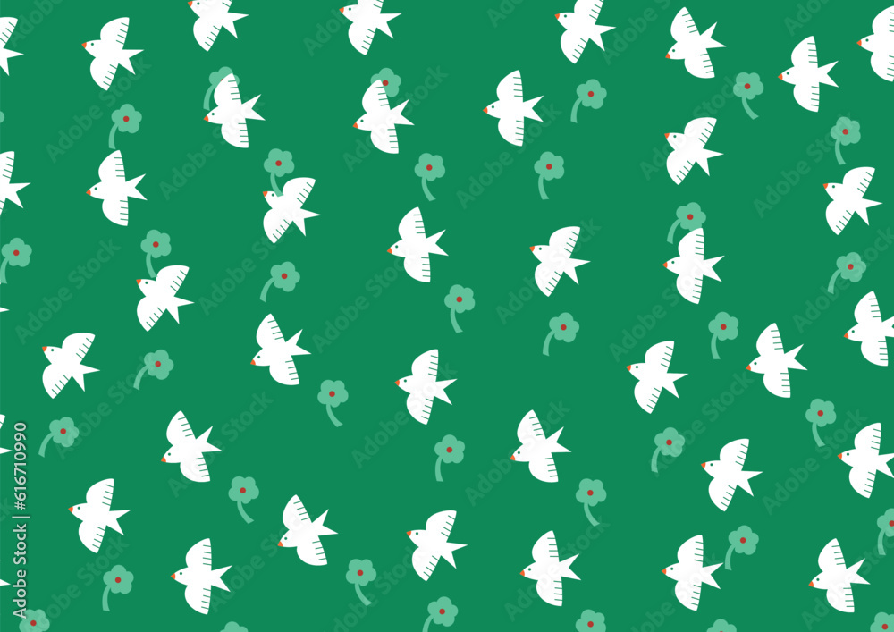 birds and flowers pattern is made for wallpaper and other visual graphics