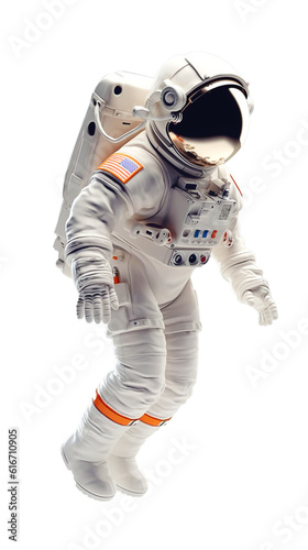 Isolated floating astronaut.