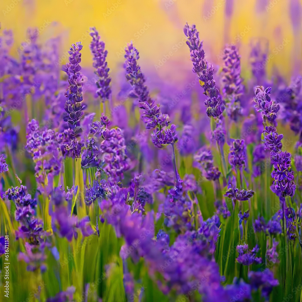 Fototapeta premium field of lavender, Al generated art