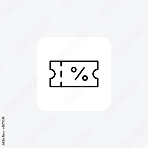 Discount Tag, Ticket Vector Line Icon