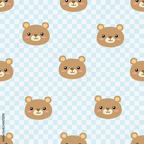 Cute little bear face cartoon pattern