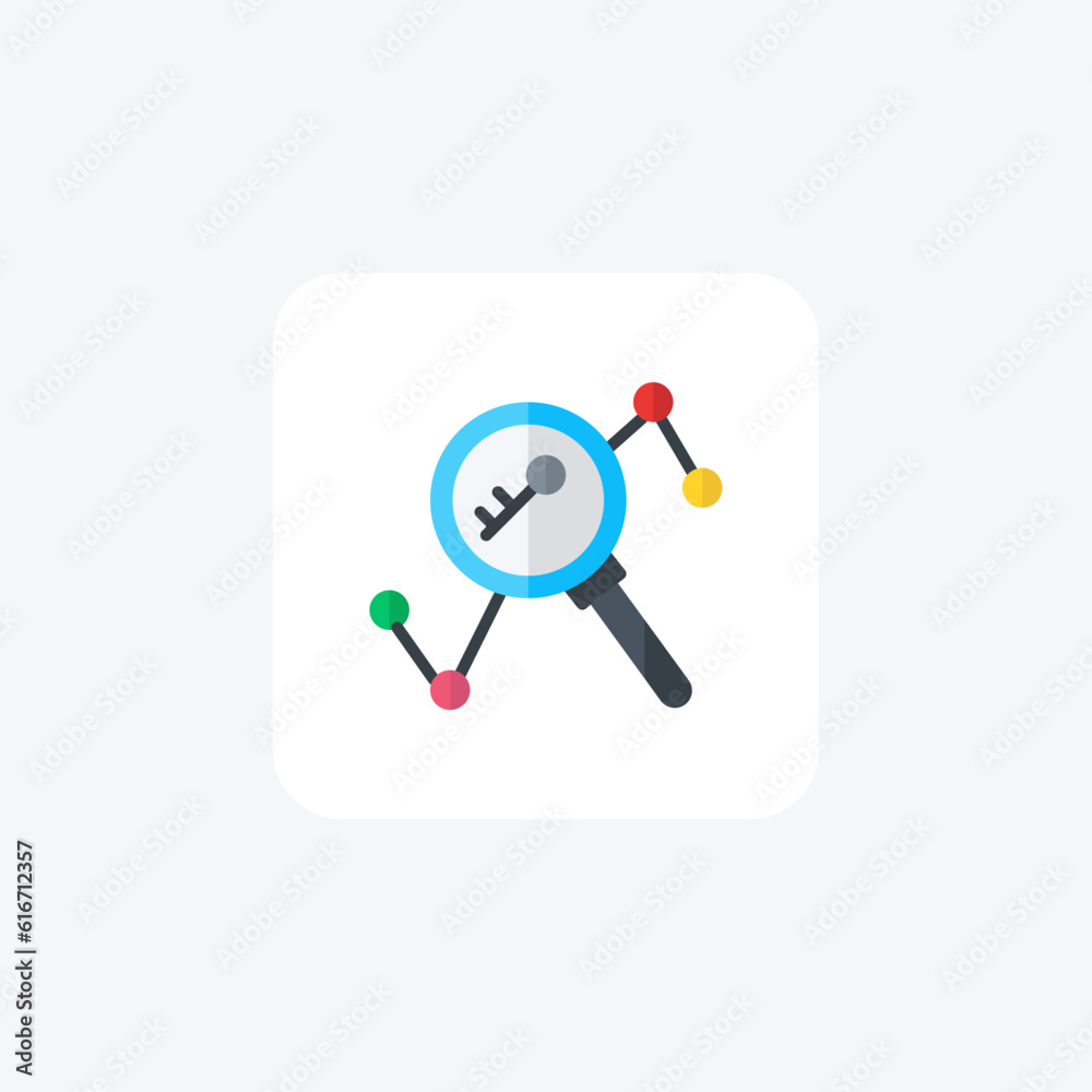 Magnifier, Key, Searching Vector Flat Icon Magnifier, Key, Searching Vector Flat Icon
