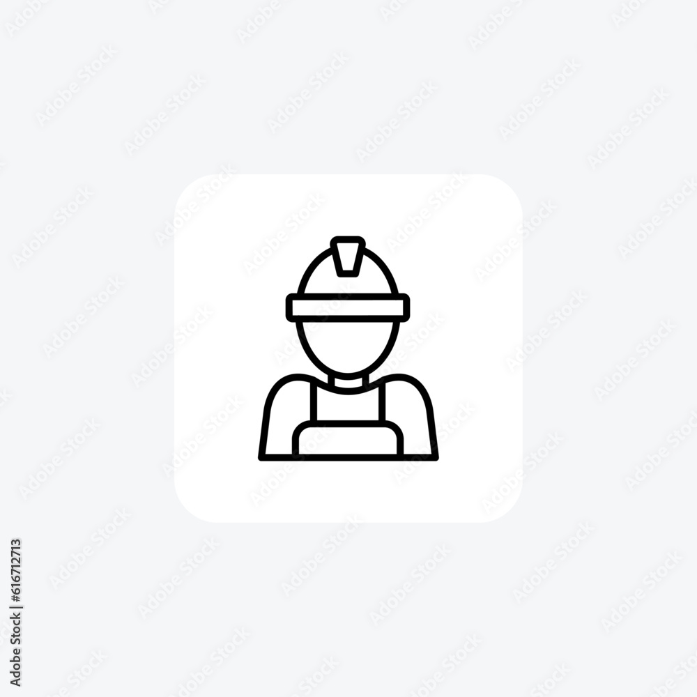 Employee, Worker, User Vector Line Icon