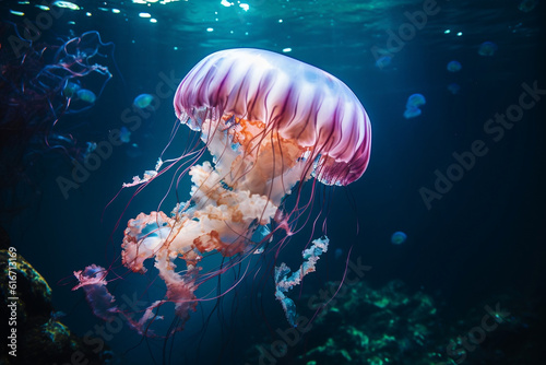 photo of 1 jellyfish swimming underwater shot