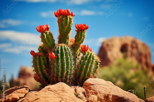 photo of 1 lush cactus full of life in the middle of a dry