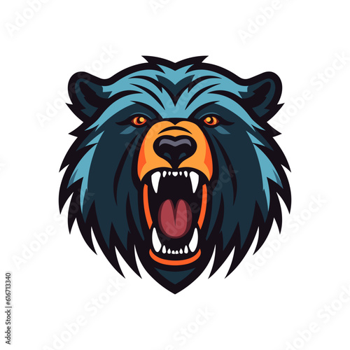 Majestic bear head illustration with intricate hand drawn details. Perfect for logo designs with a strong and powerful vibe