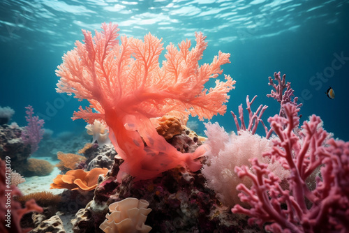 Fotografiet photo of colorful coral captures me in the water