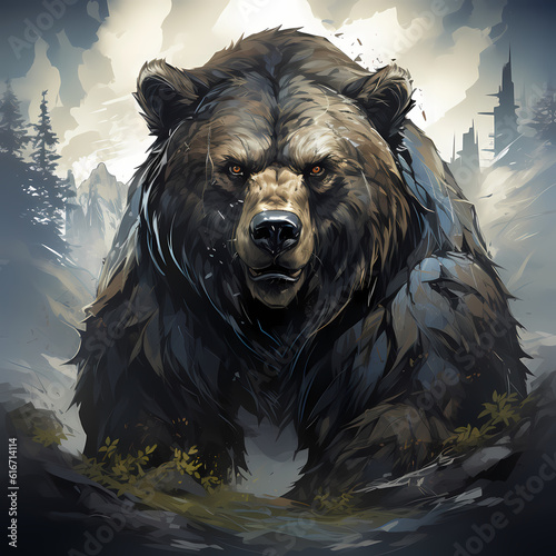 Angry Bear Illustration