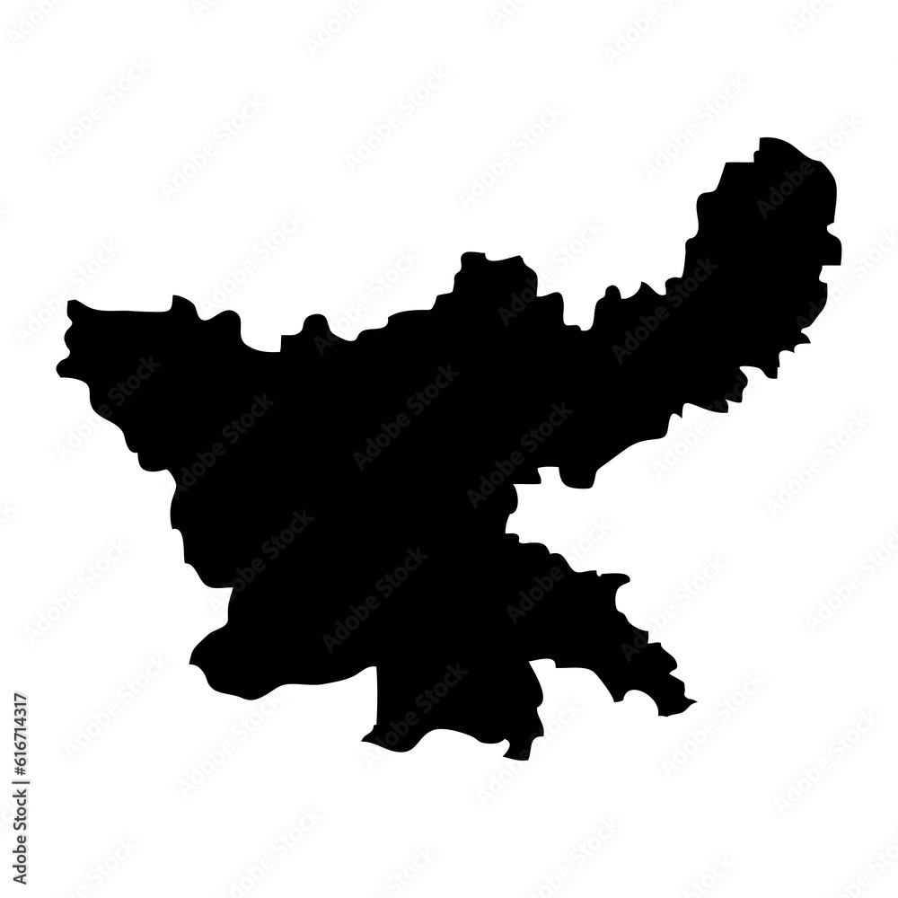 Jharkhand state map, administrative division of India. Vector illustration.