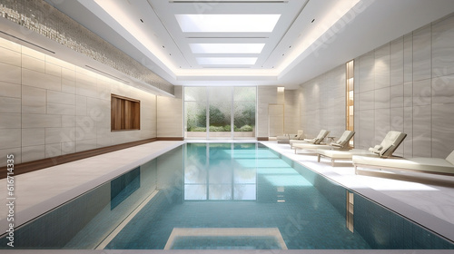 Interior swimming pool. Generative ai © moon