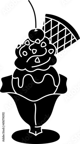 Ice Cream Sundae illustration  icon  element for decoration.