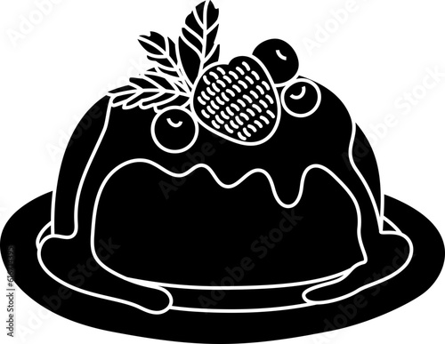 Panna Cotta illustration, icon, element for decoration.