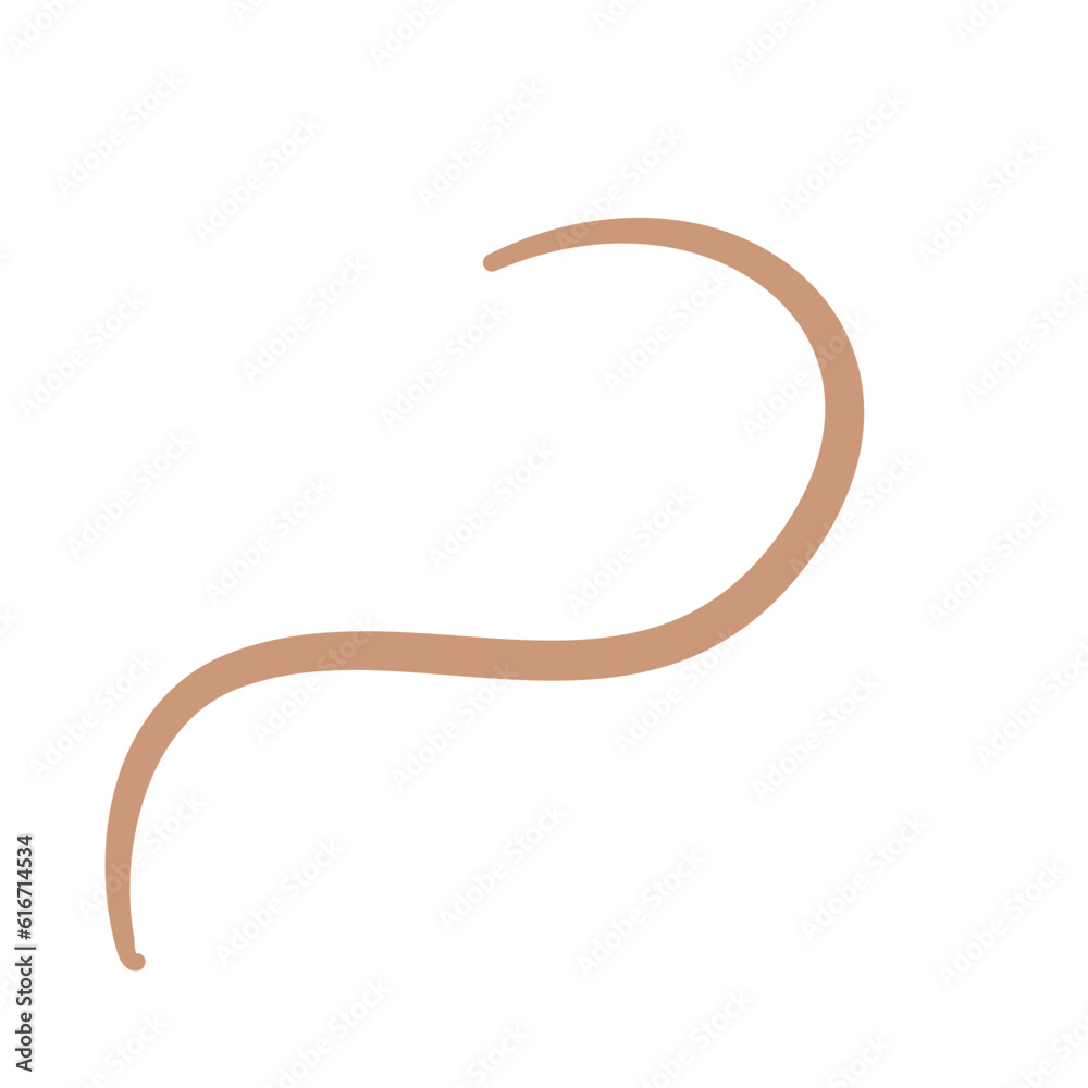 Earthworm Logo, Isolated Earthworm on White Background