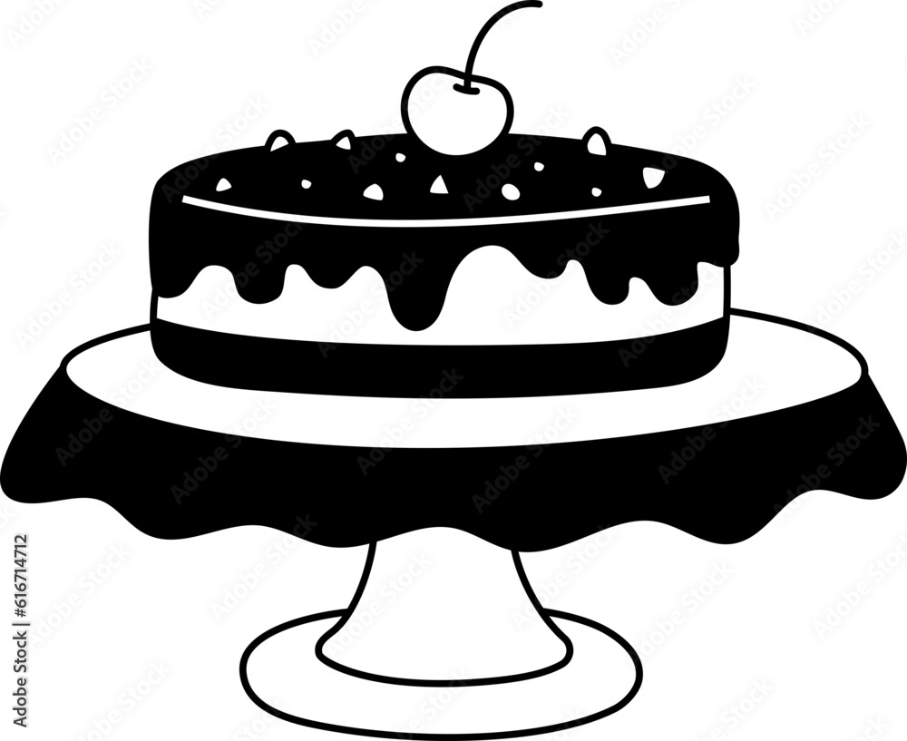 Ice Cream Cake icon hand drawn design elements for decoration. Ice Cream Cake icon hand drawn design elements for decoration.