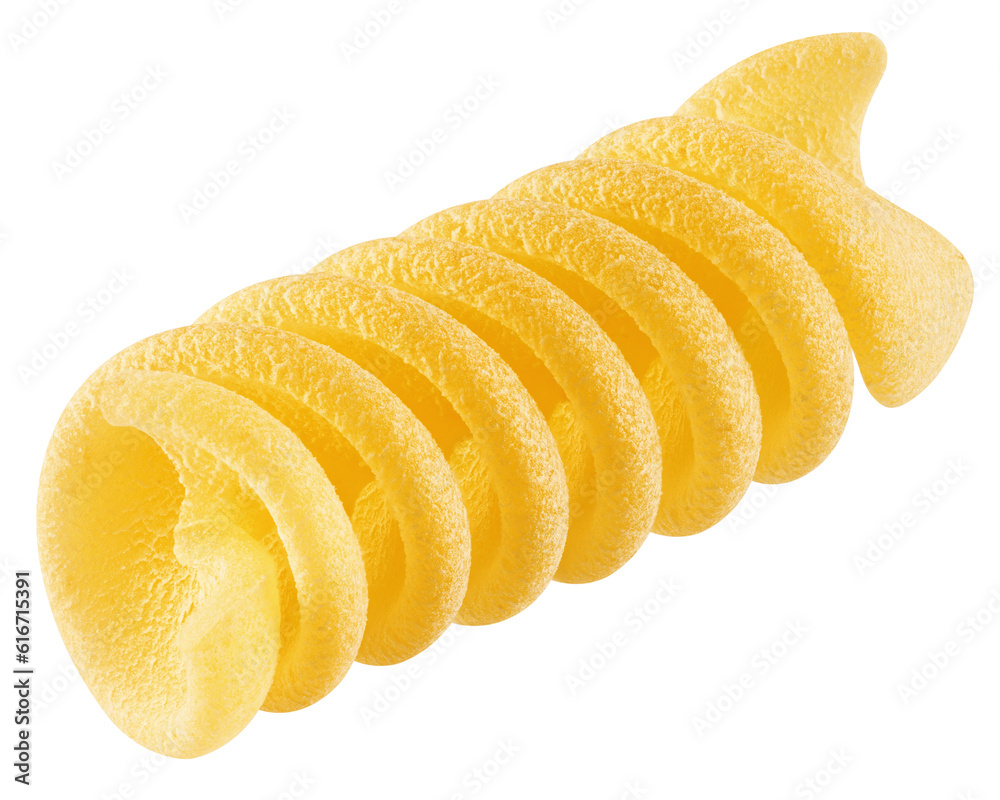 raw Fusilli, Rotini, uncooked Italian Pasta, isolated on white background, full depth of field raw Fusilli, Rotini, uncooked Italian Pasta, isolated on white background, full depth of field