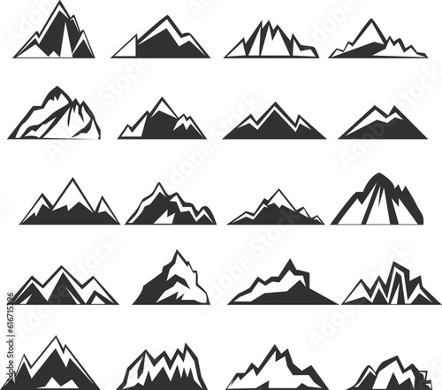 set of mountain icons