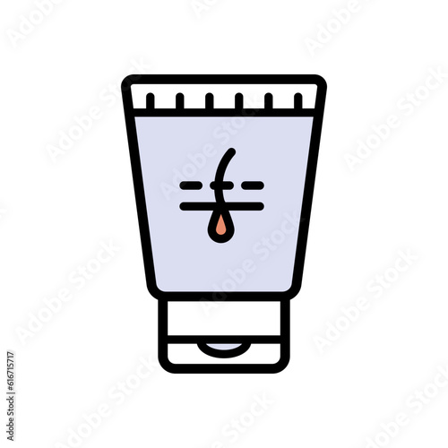 Depilatory cream color icon. Hair removal