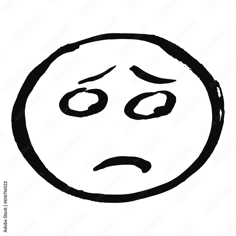 the smiley face is sad, offended icon on white background the smiley face is sad, offended icon on white background