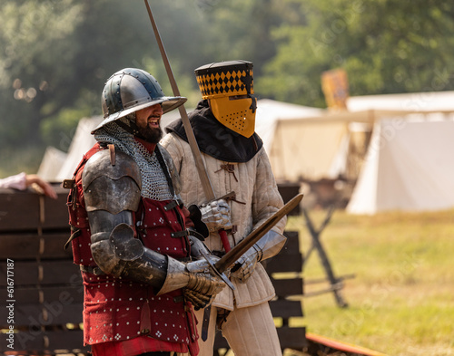 Medieval knights before the battle