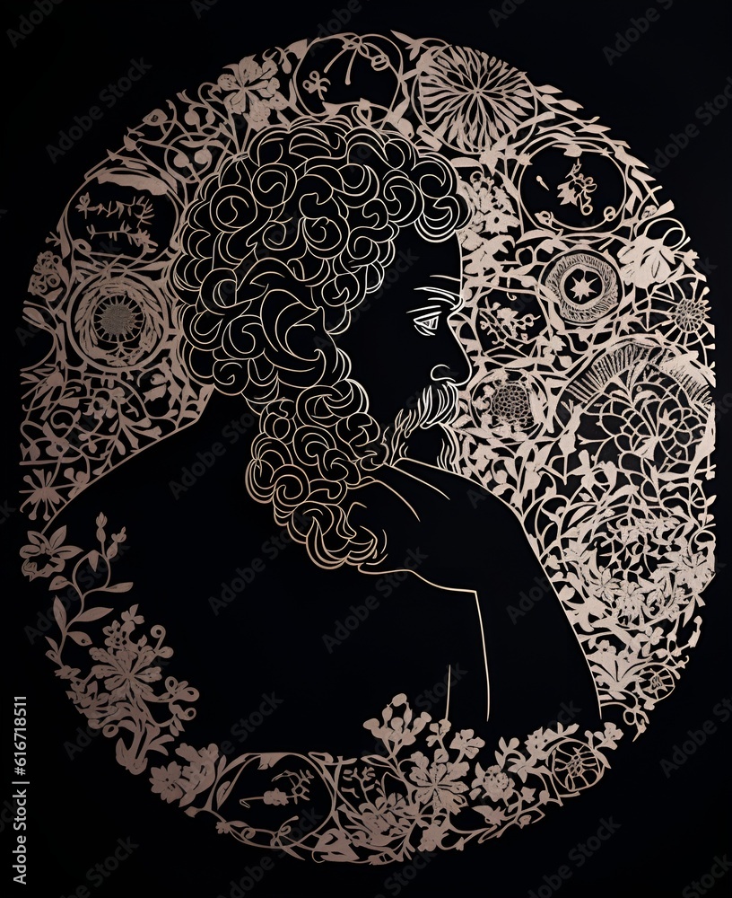 Fototapeta premium Socrates portrait mandalas 
