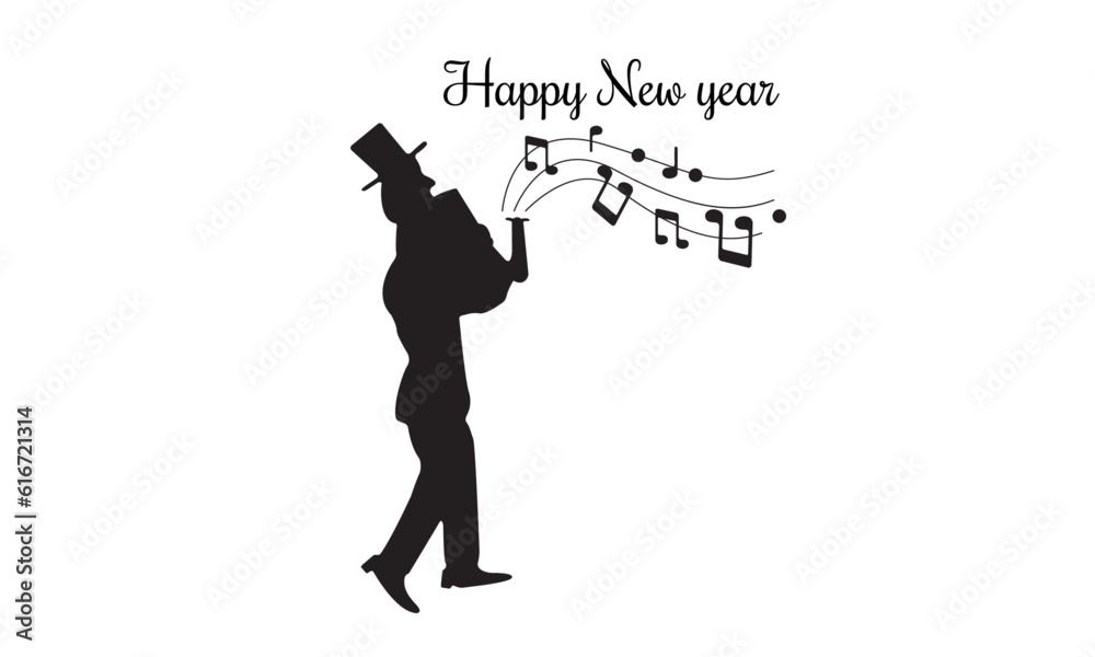 Happy new year illustration design Happy new year illustration design