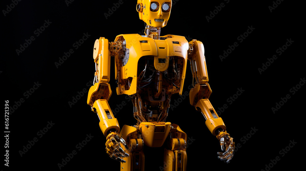 Artificial Intelligence Robot in Yellow

