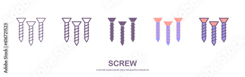 Screw icon. One of set web icons. isolated on white background.