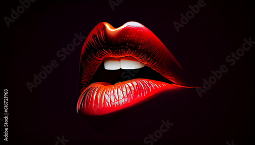 woman lips female art mouth lipstick illustration kiss abstract glamour Ai generated image photo