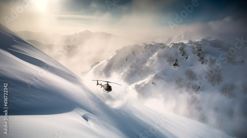 Helicopter ride in the Alaskan mountains
 photo