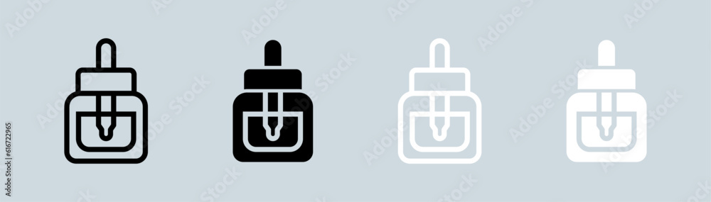 Serum icon set in black and white. Cosmetic signs vector illustration. Serum icon set in black and white. Cosmetic signs vector illustration.