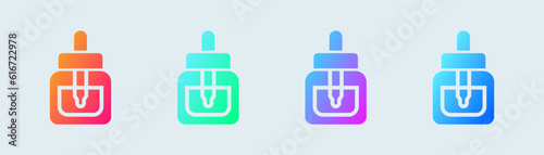 Serum solid icon in gradient colors. Cosmetic signs vector illustration.