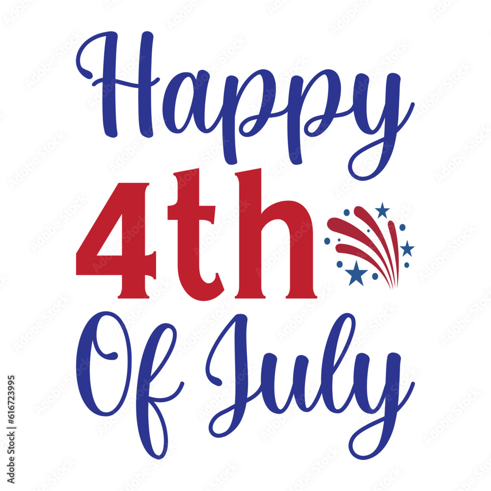 Fototapeta premium 4th July shirt design Print template happy independence day American typography design.