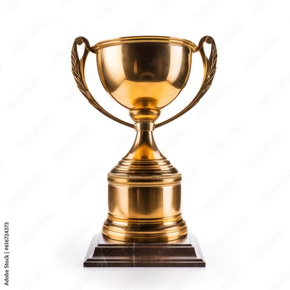 winner cup on white background. Generative AI winner cup on white background. Generative AI
