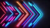 Abstract Neon light Arrow geometric background Ai generated image