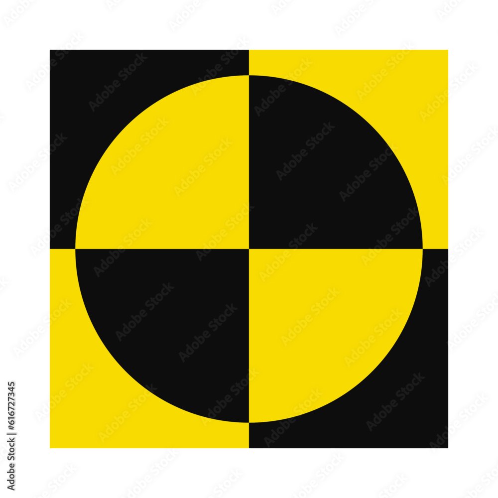 Fototapeta premium Crash Test Black Yellow Square Circle