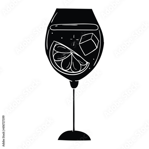 Glass Cocktail vector. Suitable for drinks icon, sign or symbol.