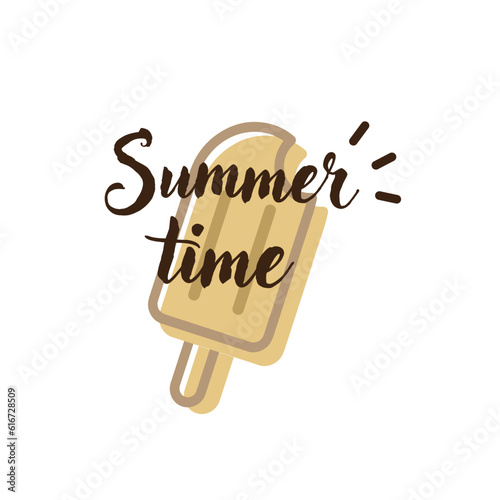 Handwritten inscription Summertime and in the background ice cream.