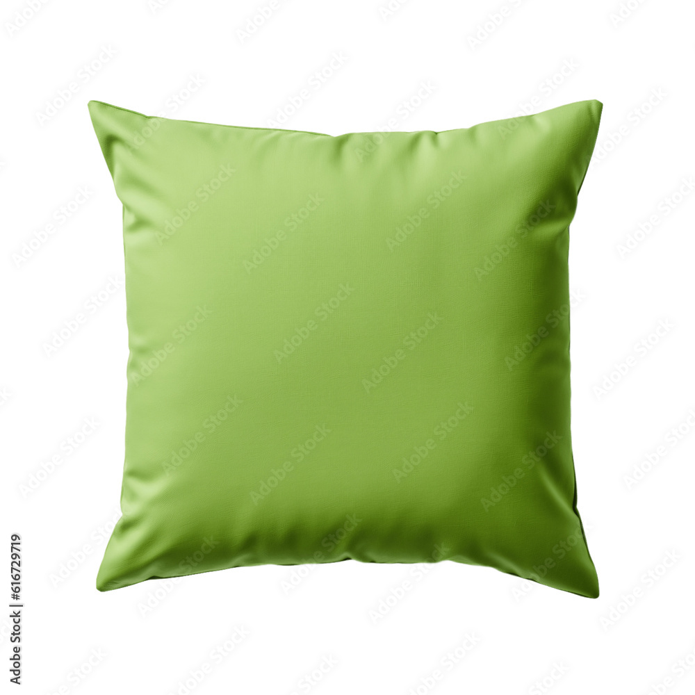 Green pillow isolated on transparent background 