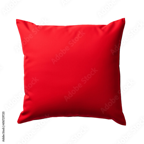 Red pillow isolated on transparent background 