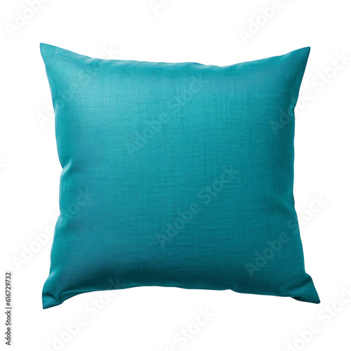 Teal pillow isolated on transparent background  photo